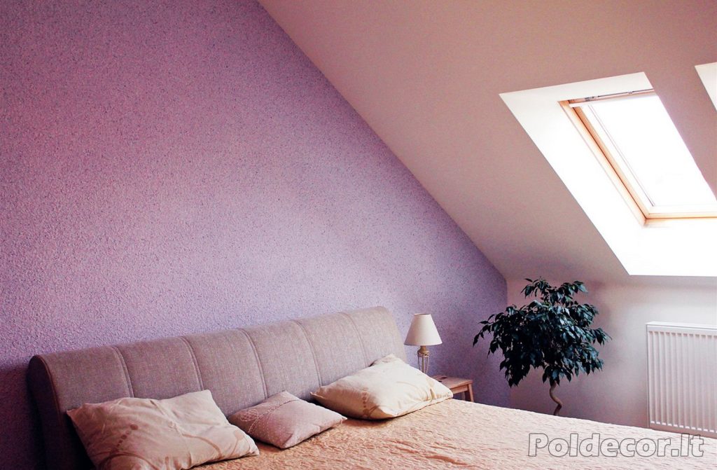 Skysti tapetai miegamajame ant sienos – interjero pavyzdys – Poldecor 14-9 | #1